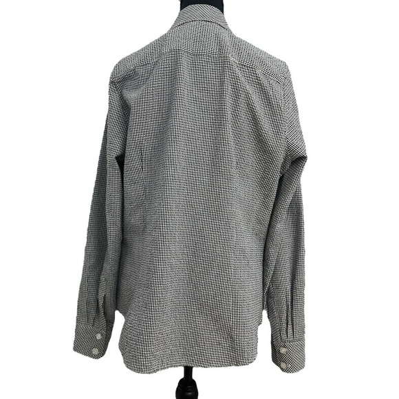 Beluva San Francisco Button Down Shirt Gingham Black Casual Size Extra Large - Picture 2 of 6